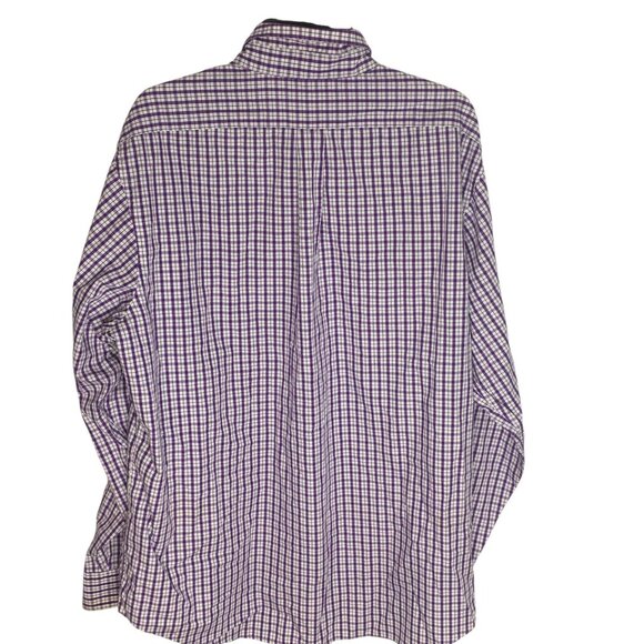 Chaps Shirt Mens 17.5 36/37 Classic Fit Plaid Wrinkle Free Button Up Dress Shirt - Picture 10 of 14